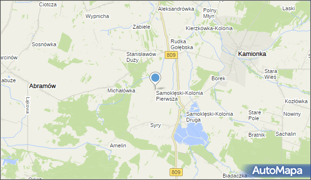 mapa Samoklęski-Kolonia Pierwsza, Samoklęski-Kolonia Pierwsza na mapie Targeo